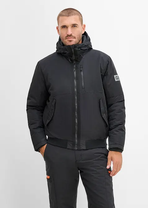 Winterblouson in Regular-Fit in schwarz von vorne (im Anschnitt) - bonprix