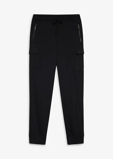 Thermo-Cargo-Jogginghose in Regular-Fit in schwarz von vorne - bonprix