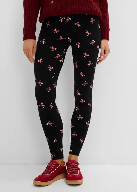 Leggings aus Baumwoll-Mix in schwarz von vorne - bonprix