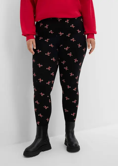 Leggings aus Baumwoll-Mix in schwarz von vorne - bonprix