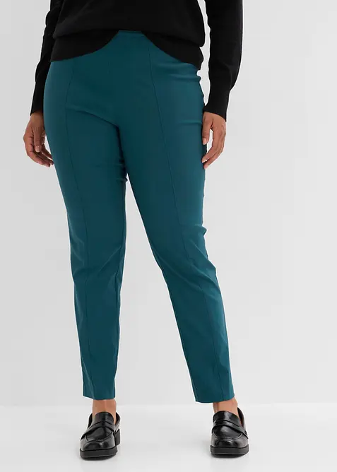Stretch-Hose aus elastischem Bengalin in petrol von vorne - bonprix