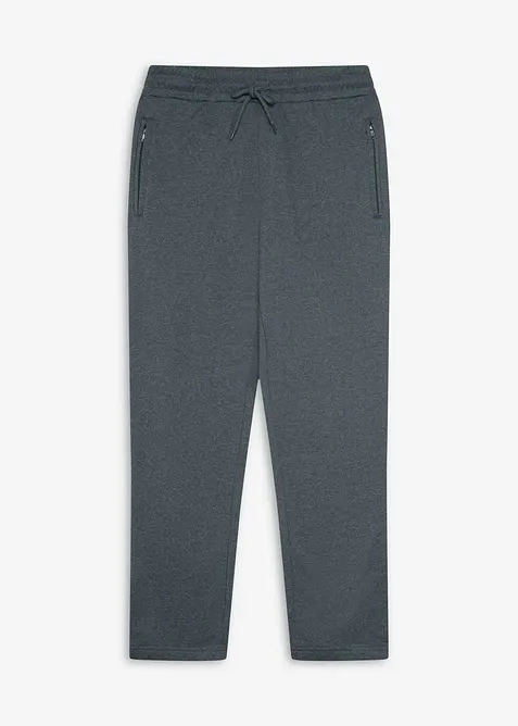 Jogginghose mit Reißverschlusstaschen in grau von vorne - bonprix