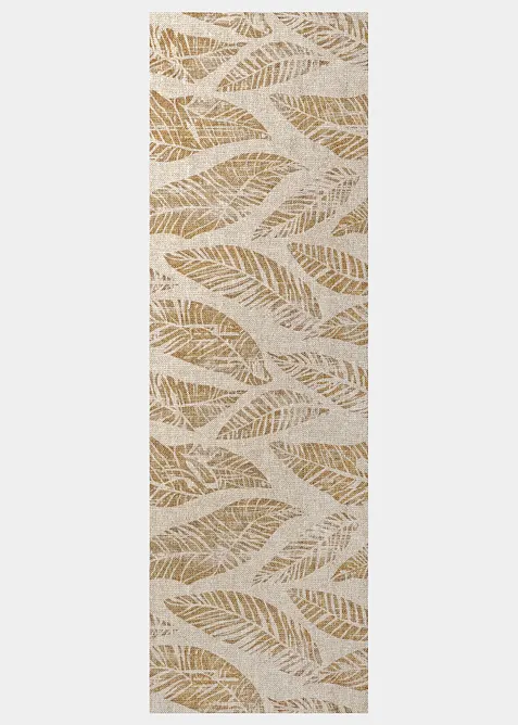 Waschbare Fußmatte mit Blättern in beige - bonprix