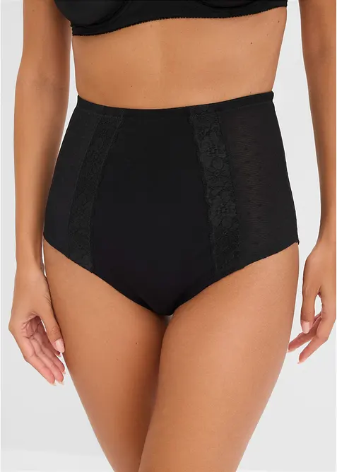 Medium Shape Panty mit Baumwolle in schwarz von vorne - bonprix