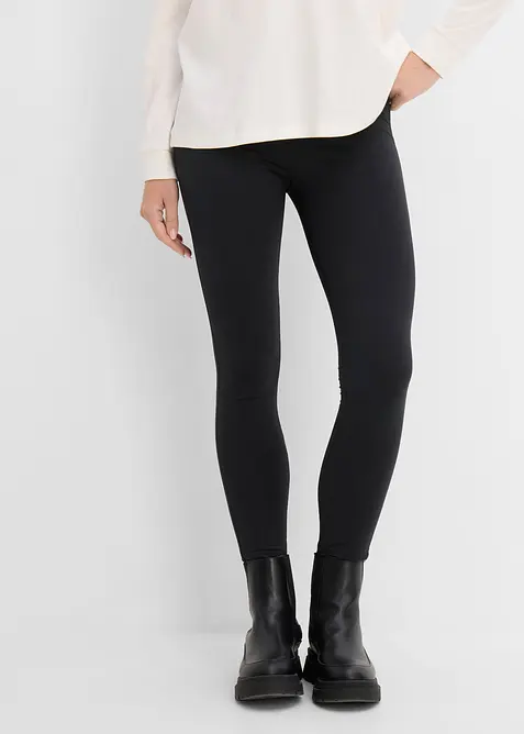 Thermo-Leggings mit Bequembund in schwarz von vorne - bonprix