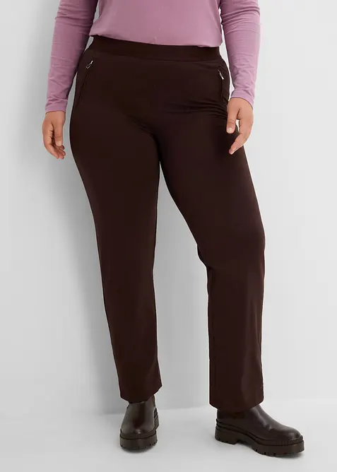 Thermo- Stretchhose in braun von vorne - bonprix