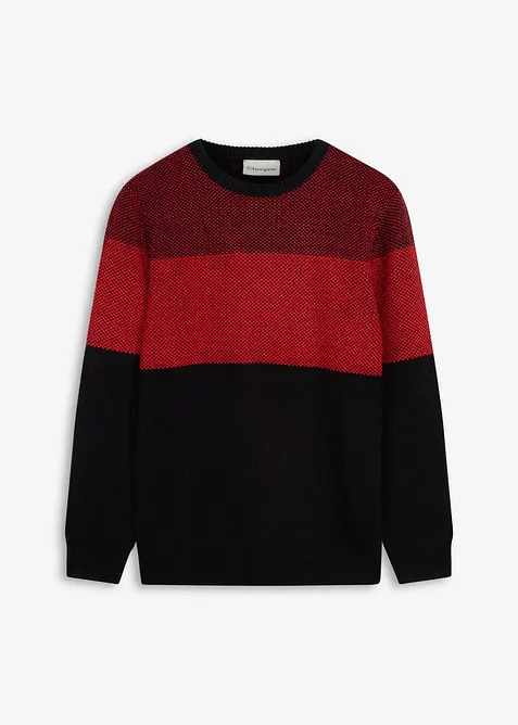 Feinstrickpullover in Regular-Fit in schwarz von vorne - bonprix
