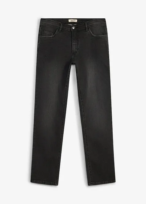 Regular-Fit-Jeans mit Komfortschnitt, Straight in schwarz von vorne - bonprix