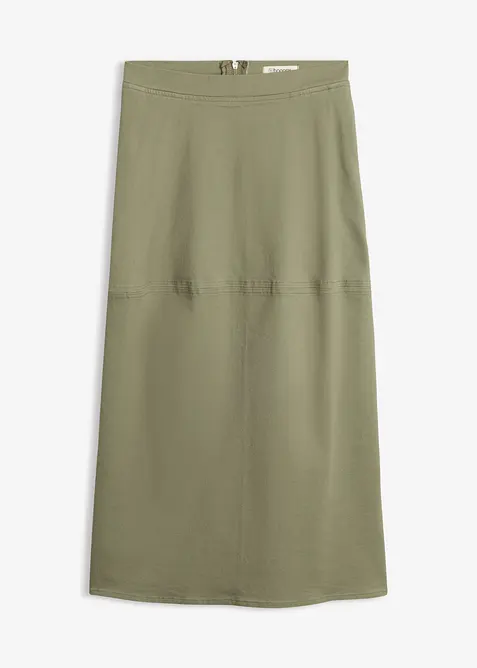 Twill-Rock mit Taschen in grün von vorne - bonprix