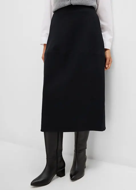 Twill-Rock mit Taschen in schwarz von vorne - bonprix