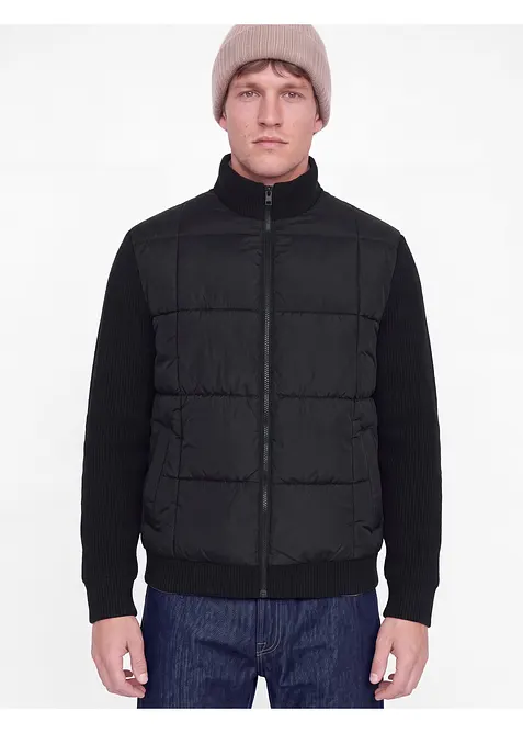 JJ REBEL Steppjacke in schwarz von vorne (im Anschnitt) - JJ REBEL
