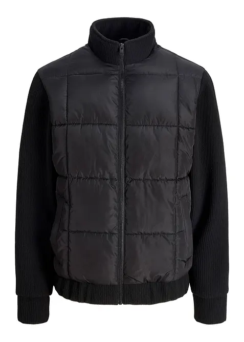 JJ REBEL Steppjacke in schwarz von vorne - JJ REBEL