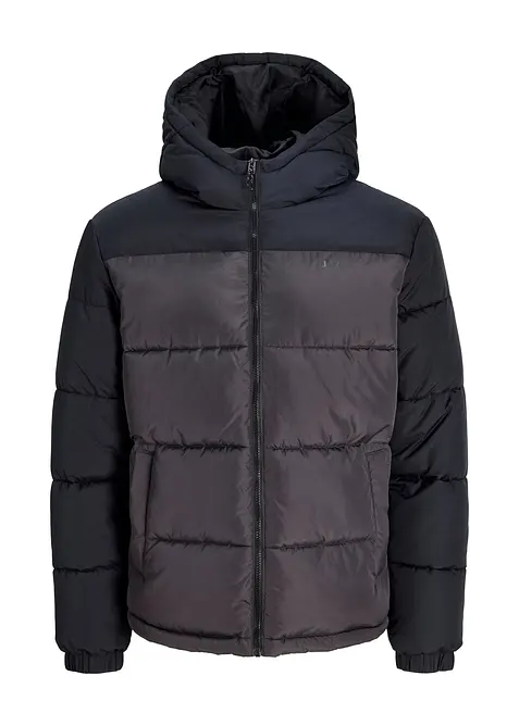 JJ REBEL Puffer-Jacke in schwarz von vorne - JJ REBEL