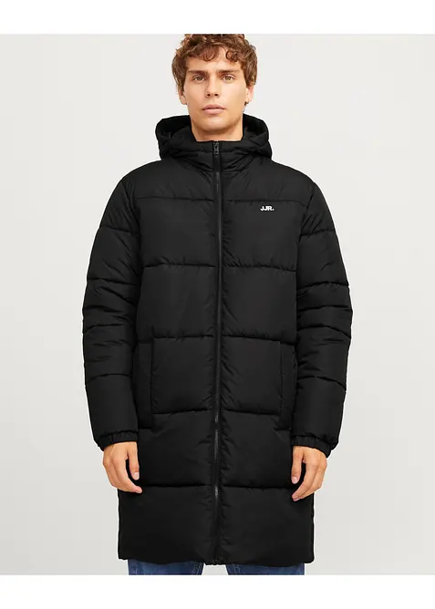 JJ REBEL Puffer-Mantel in schwarz von vorne (Totalaufnahme) - JJ REBEL