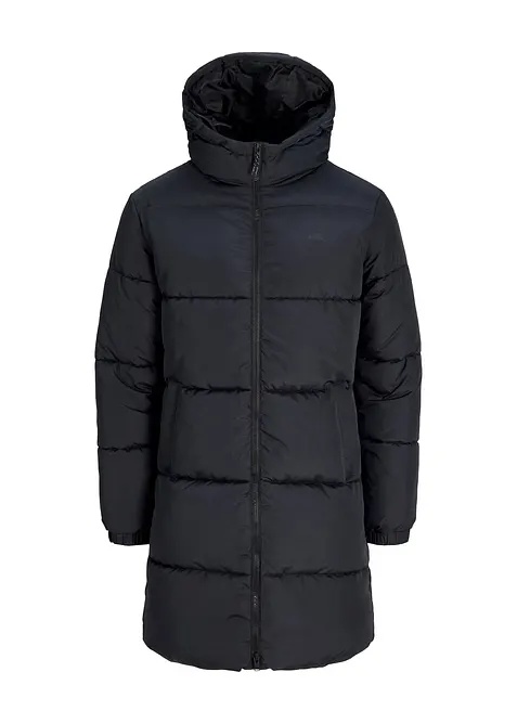 JJ REBEL Puffer-Mantel in schwarz von vorne - JJ REBEL