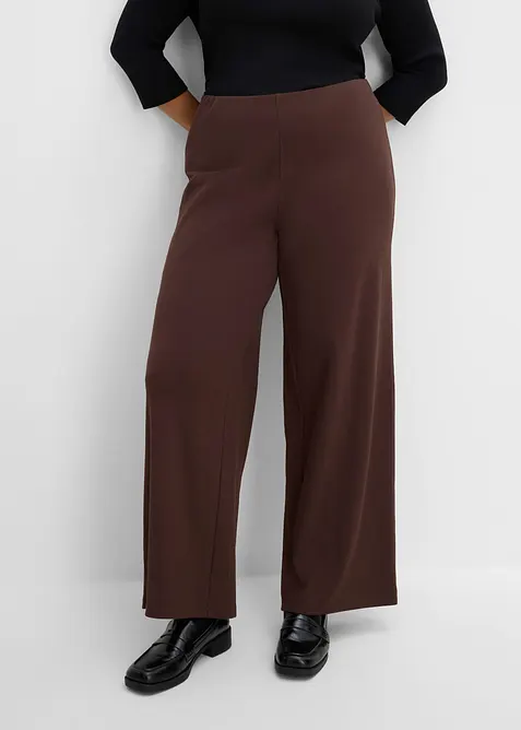 Ripp-Hose aus Bio-Baumwoll-Stretch in braun von vorne - bonprix