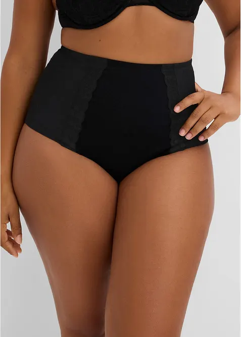 Medium Shape Panty mit Baumwolle in schwarz von vorne - bonprix