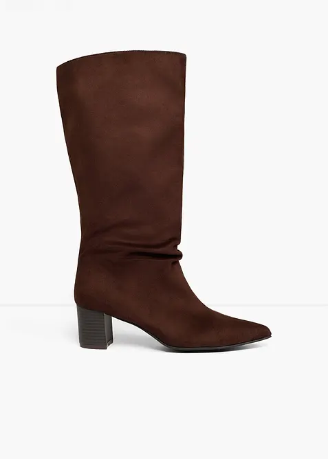 Stiefel mit Raffung in braun - bonprix