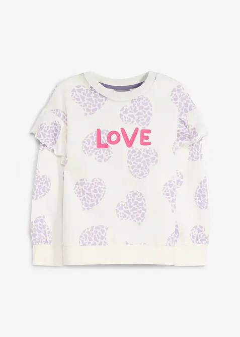 Lurchi Sweatshirt aus weicher Bio Baumwolle in weiß von vorne - Lurchi