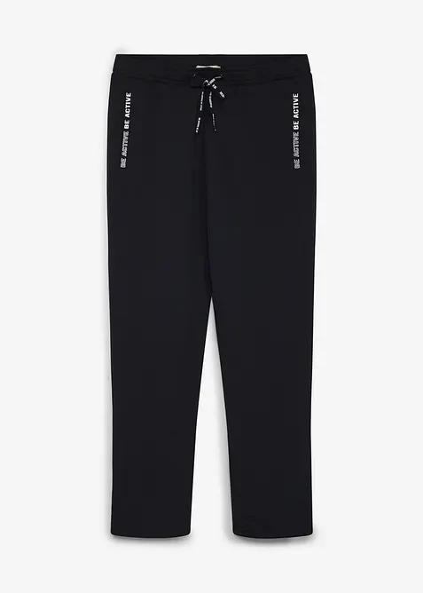 Thermo-Jogginghose mit Kuschelfleece in schwarz von vorne - bonprix