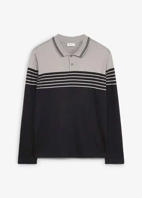Poloshirt aus reiner Bio-Baumwolle in grau von vorne - bonprix