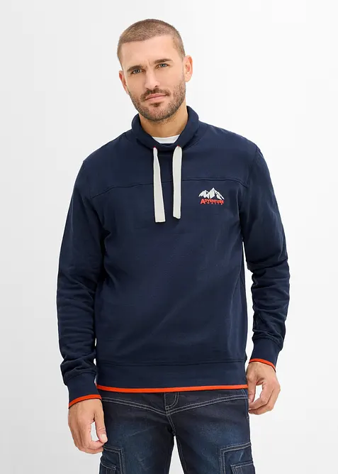 Sweatshirt in Regular Fit in blau von vorne (im Anschnitt) - bonprix