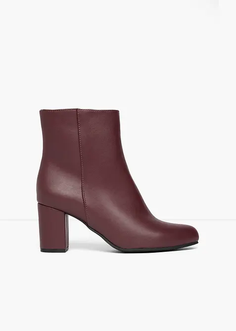 Stiefeletten mit Blockabsatz in rot - bonprix