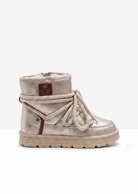 Gefütterte Mustang Schnürboots in beige - Mustang
