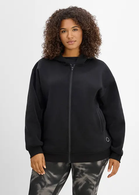 Thermo-Sportjacke, schnelltrocknend in schwarz von vorne (im Anschnitt) - bonprix