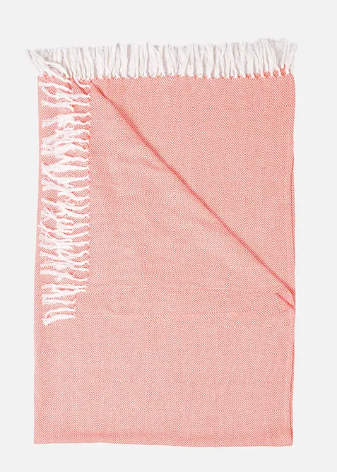 Überwurf mit Fransen in orange von vorne - bonprix