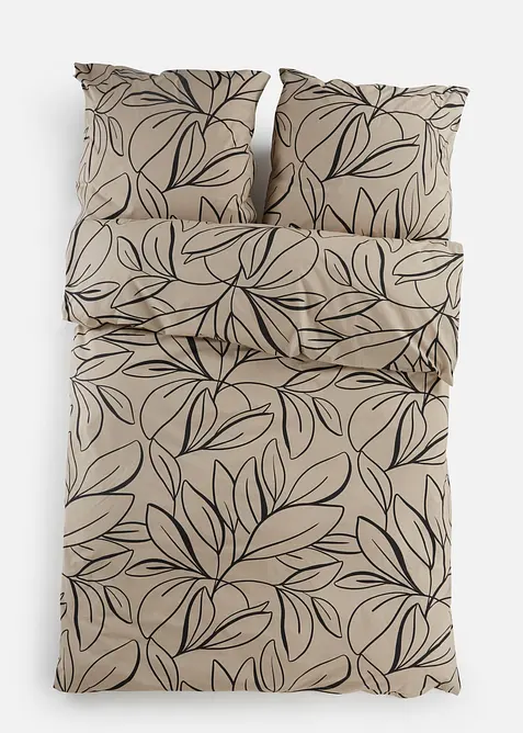 Perkal-Bettwäsche in beige von vorne - bonprix