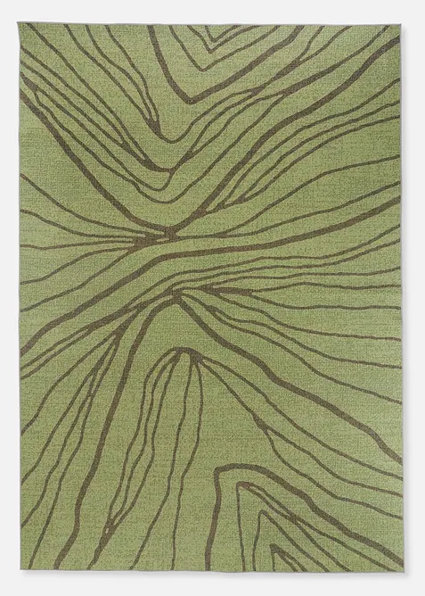 Waschbarer In-und Outdoor Teppich mit moderner Musterung in grün von vorne - bonprix