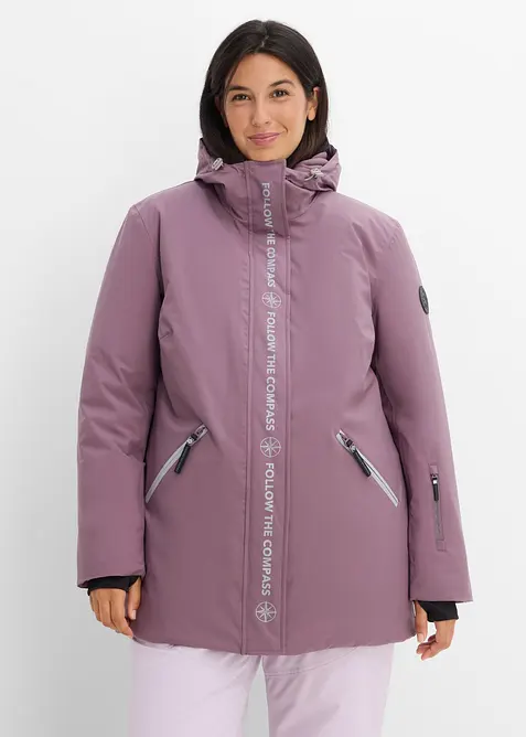 wasserdichte Ski Funktions-Jacke in lila von vorne (im Anschnitt) - bonprix