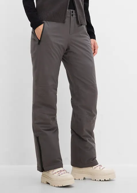 Wasserabweisende  Skihose in grau von vorne - bonprix