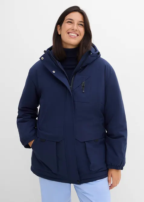 Wasserabweisende Funktions-Jacke in blau von vorne (im Anschnitt) - bonprix