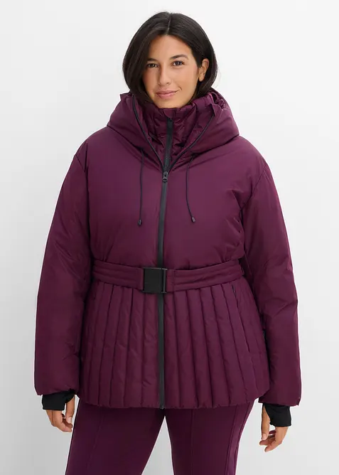 Wasserabweisende Skijacke in lila von vorne (im Anschnitt) - bonprix