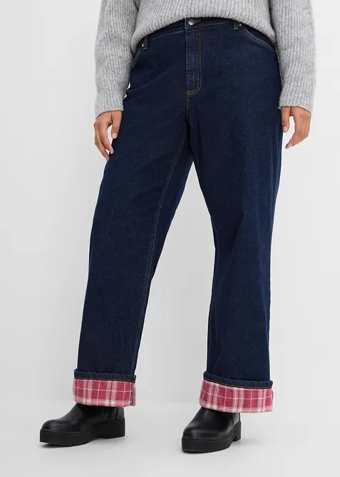 Straight-Jeans High Waist in blau von vorne - bonprix