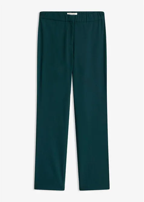 Stretch-Hose aus elastischem Bengalin in grün von vorne - bonprix