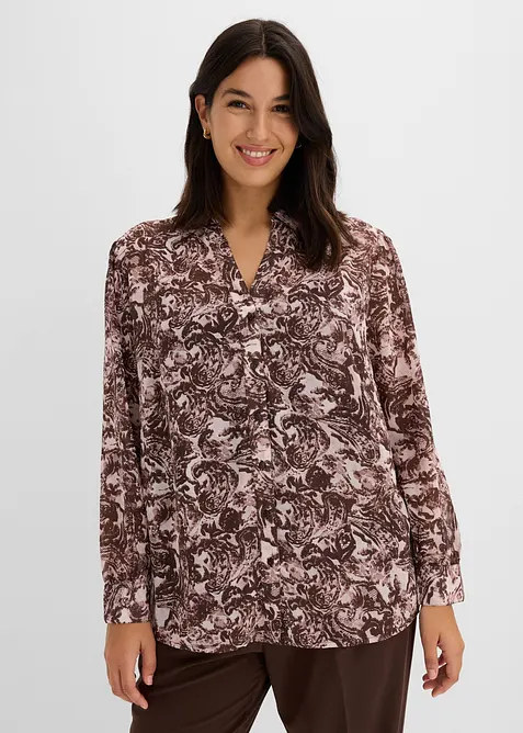 Chiffonbluse in rosa von vorne (im Anschnitt) - bonprix