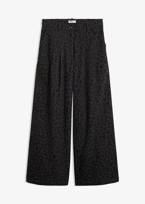Bundfaltenhose mit Bequembund in grau von vorne - bonprix