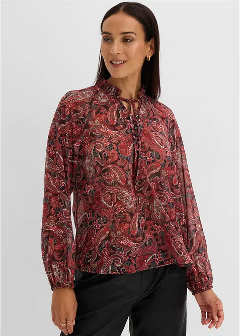 Tunika mit Paisley-Druck in schwarz von vorne (im Anschnitt) - bonprix