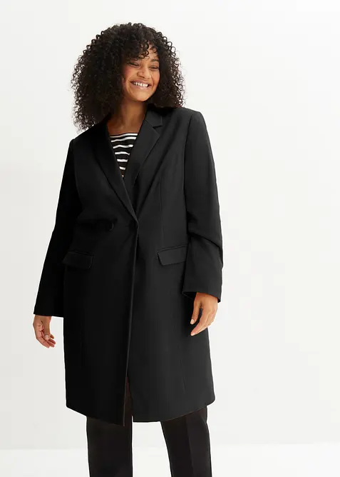 Longblazer in schwarz von vorne (Totalaufnahme) - bonprix