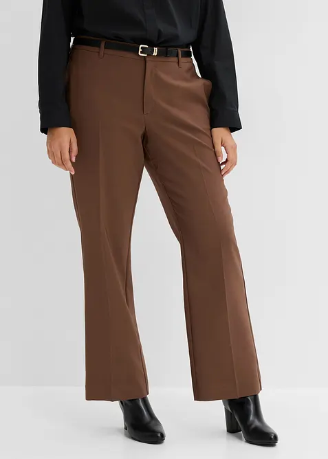 Feminine Hose mit Bügelfalte in braun von vorne - bonprix