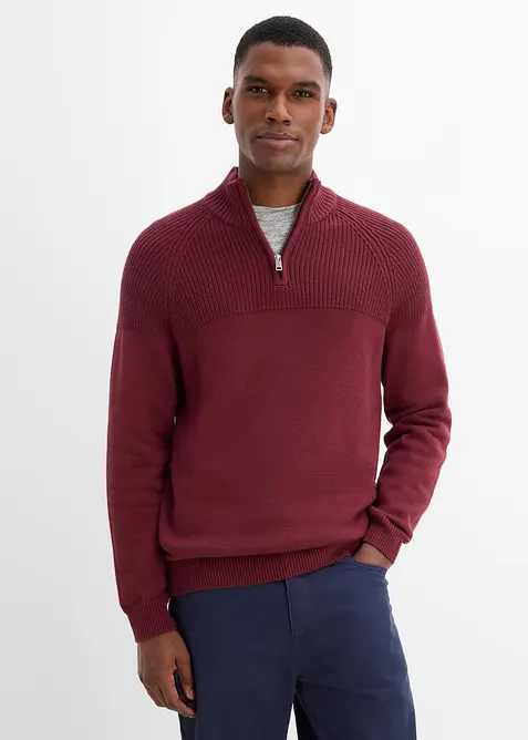 Troyer in Regular-Fit in rot von vorne (im Anschnitt) - bonprix
