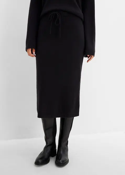 Strickrock in schwarz von vorne - bonprix