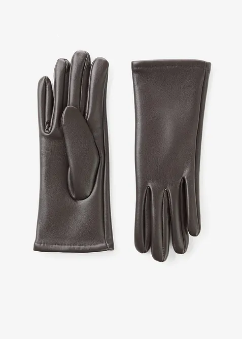 beschichtete Handschuhe in braun von vorne - bonprix