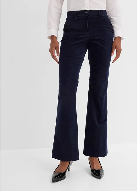 Hose aus Cordsamt in blau von vorne - bonprix