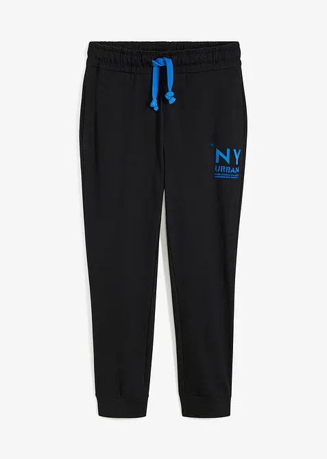 Jogginghose mit Kontrastdetails in schwarz von vorne - bonprix