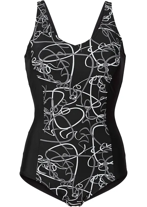 Light Shape-Badeanzug mit V-Ausschnitt in schwarz - bonprix