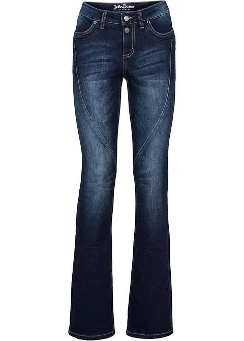 Stretch-Jeans, Bootcut in blau von vorne - bonprix